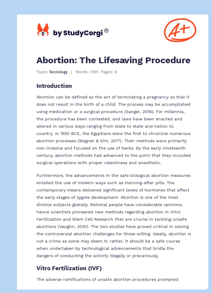 Abortion: The Lifesaving Procedure. Page 1