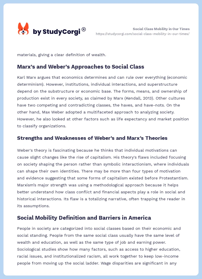 Social Class Mobility in Our Times. Page 2