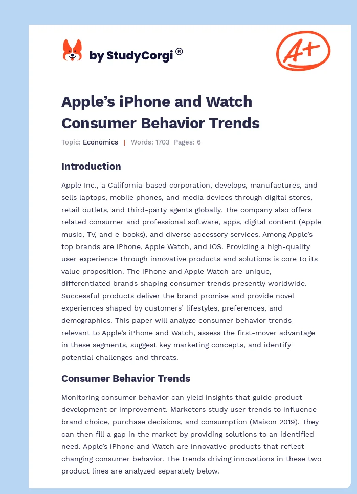 Apple’s iPhone and Watch Consumer Behavior Trends. Page 1