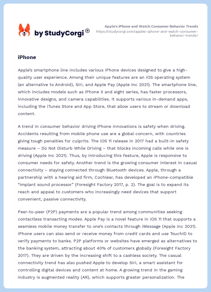 Apple’s iPhone and Watch Consumer Behavior Trends. Page 2