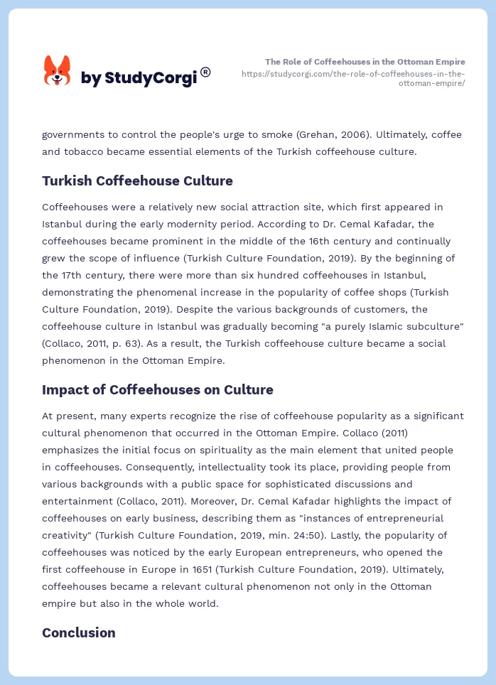 The Role of Coffeehouses in the Ottoman Empire. Page 2
