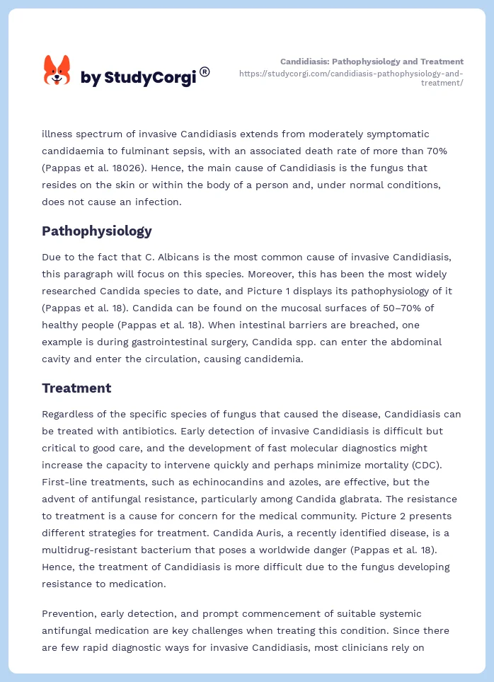 Candidiasis: Pathophysiology and Treatment. Page 2
