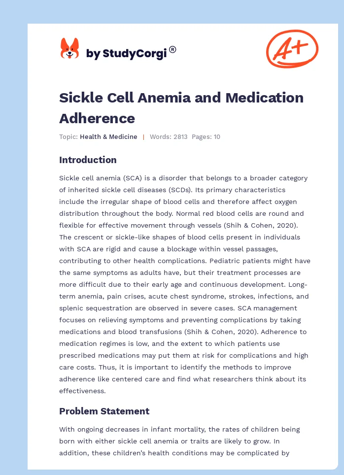 Sickle Cell Anemia and Medication Adherence. Page 1
