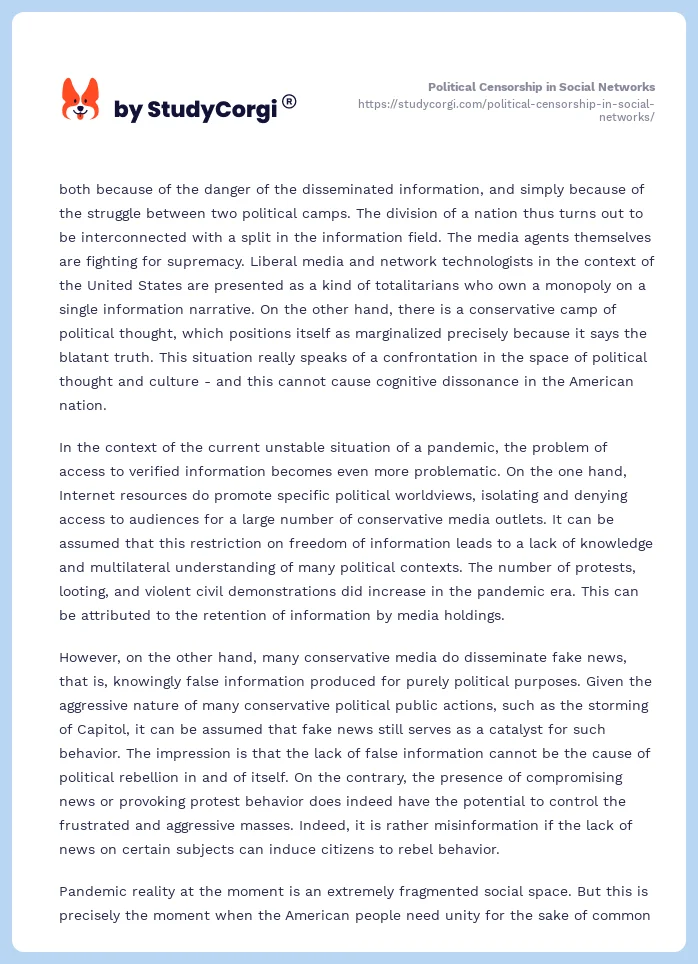 Political Censorship in Social Networks. Page 2