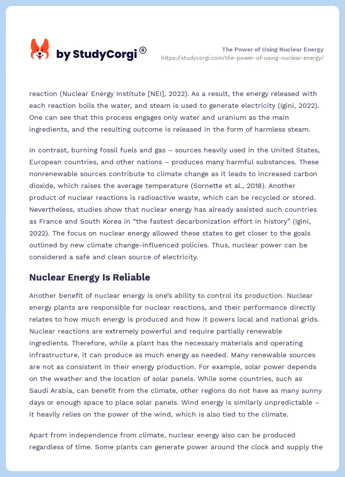 The Power of Using Nuclear Energy. Page 2