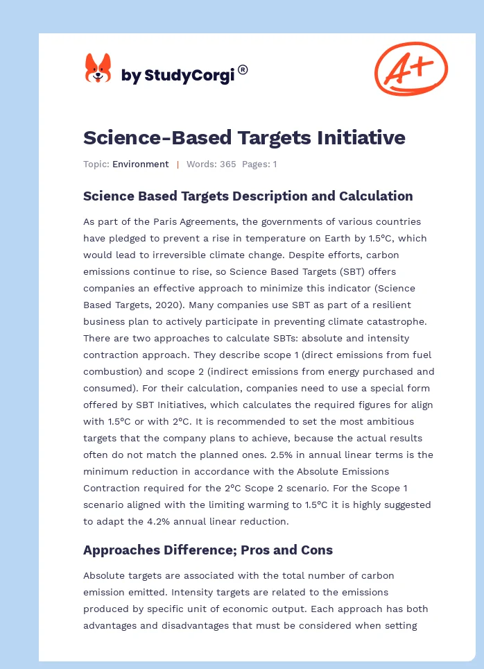Science-Based Targets Initiative. Page 1