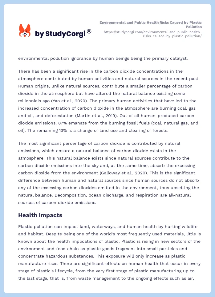 Environmental and Public Health Risks Caused by Plastic Pollution. Page 2