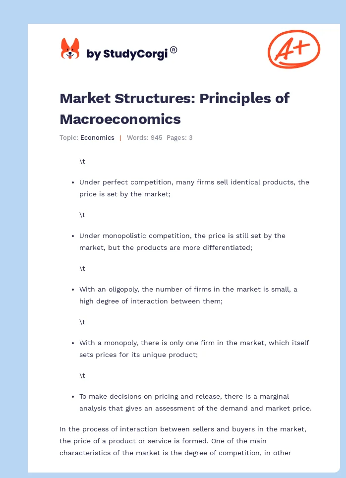 Market Structures: Principles of Macroeconomics. Page 1