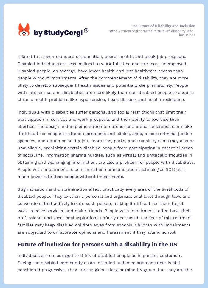 The Future of Disability and Inclusion. Page 2