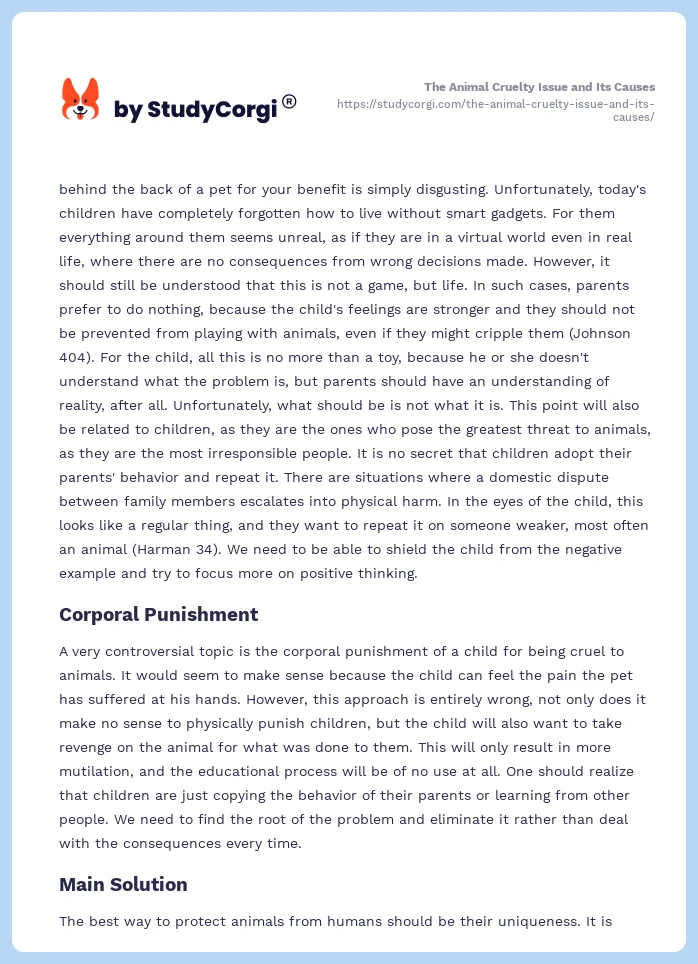 The Animal Cruelty Issue and Its Causes. Page 2
