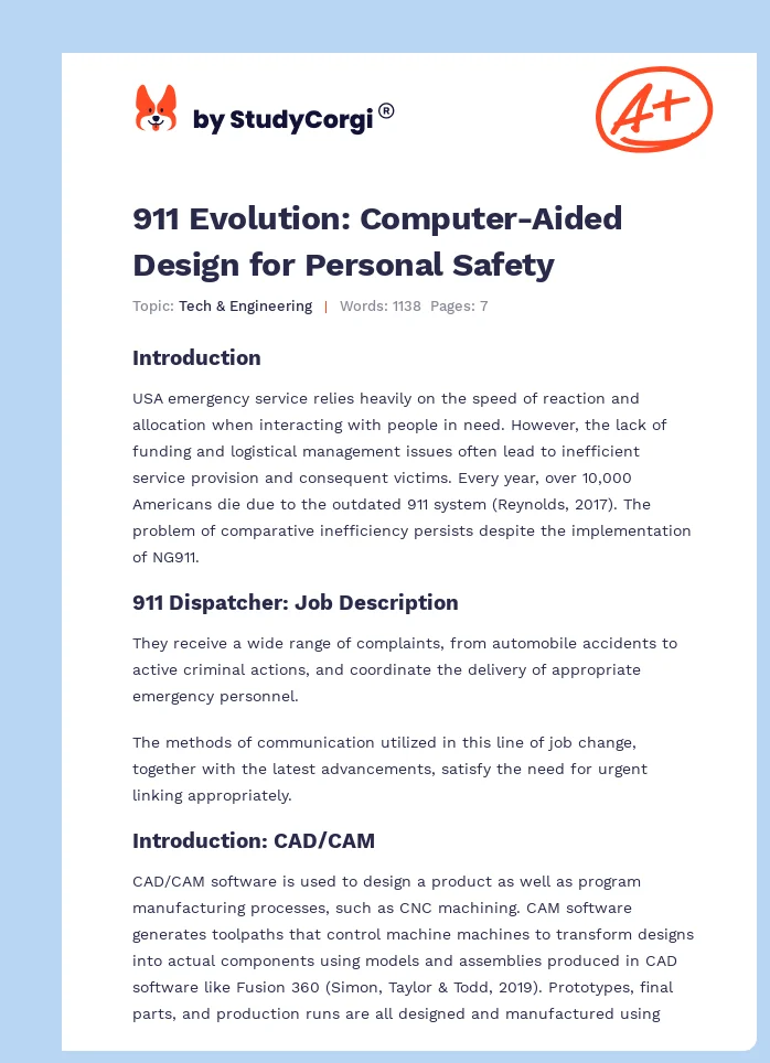 911 Evolution: Computer-Aided Design for Personal Safety. Page 1