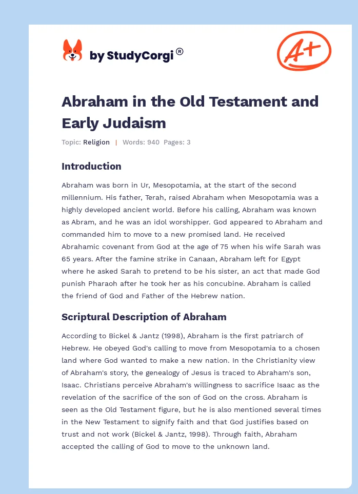 Abraham in the Old Testament and Early Judaism. Page 1