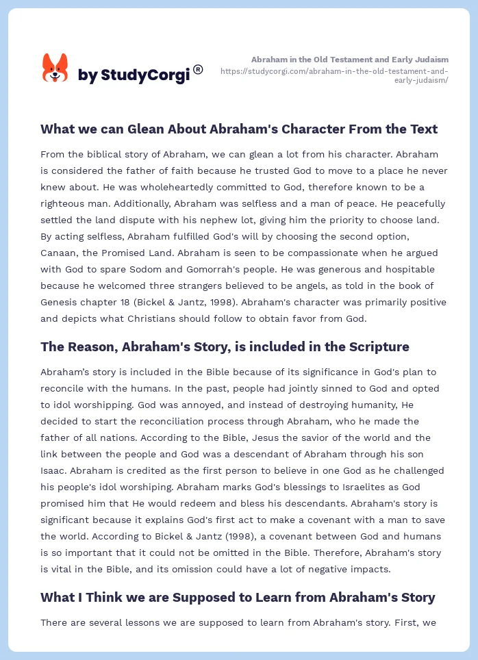 Abraham in the Old Testament and Early Judaism. Page 2