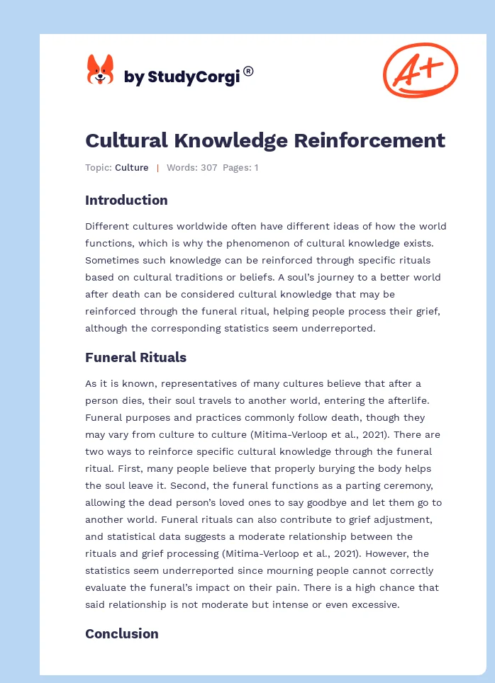 Cultural Knowledge Reinforcement. Page 1