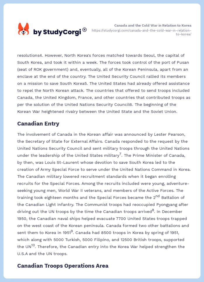 Canada and the Cold War in Relation to Korea. Page 2
