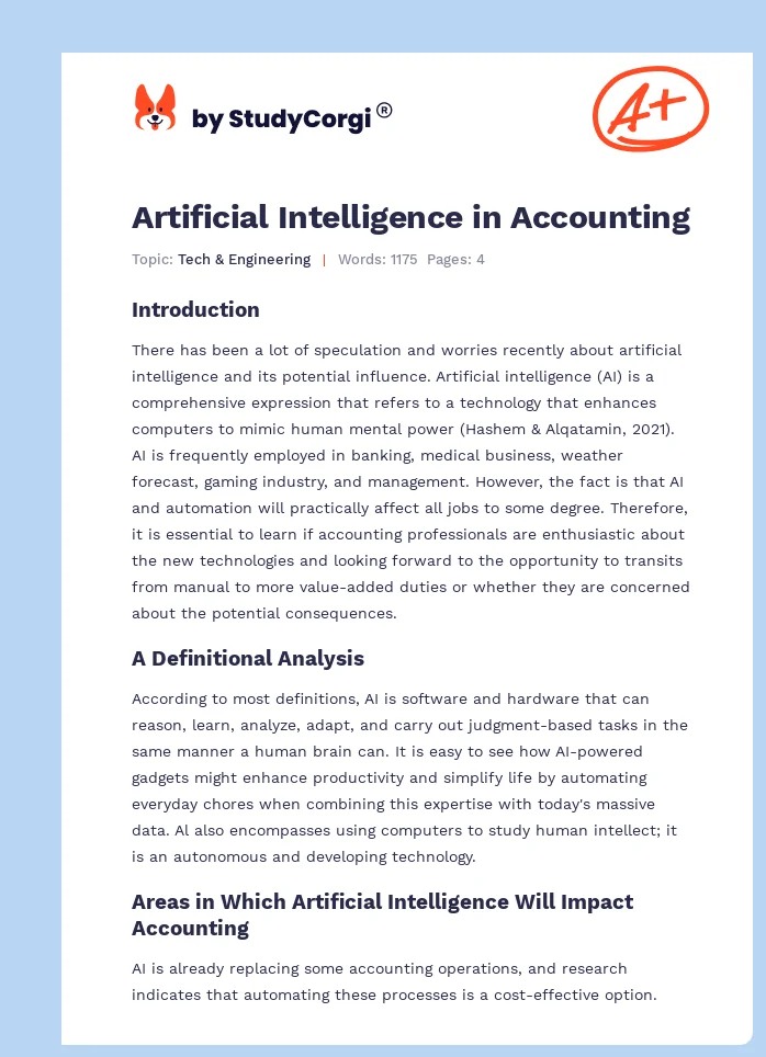 Artificial Intelligence in Accounting. Page 1