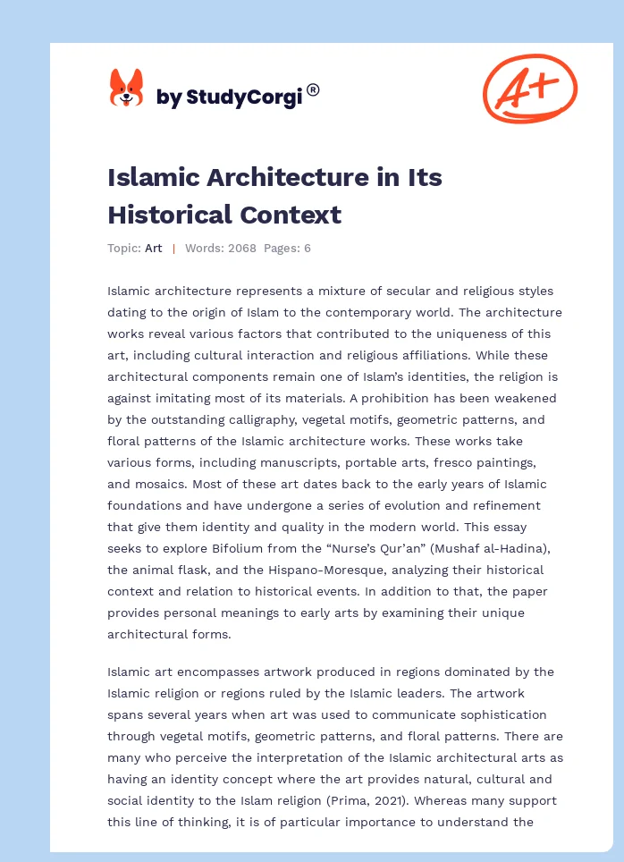 Islamic Architecture in Its Historical Context. Page 1