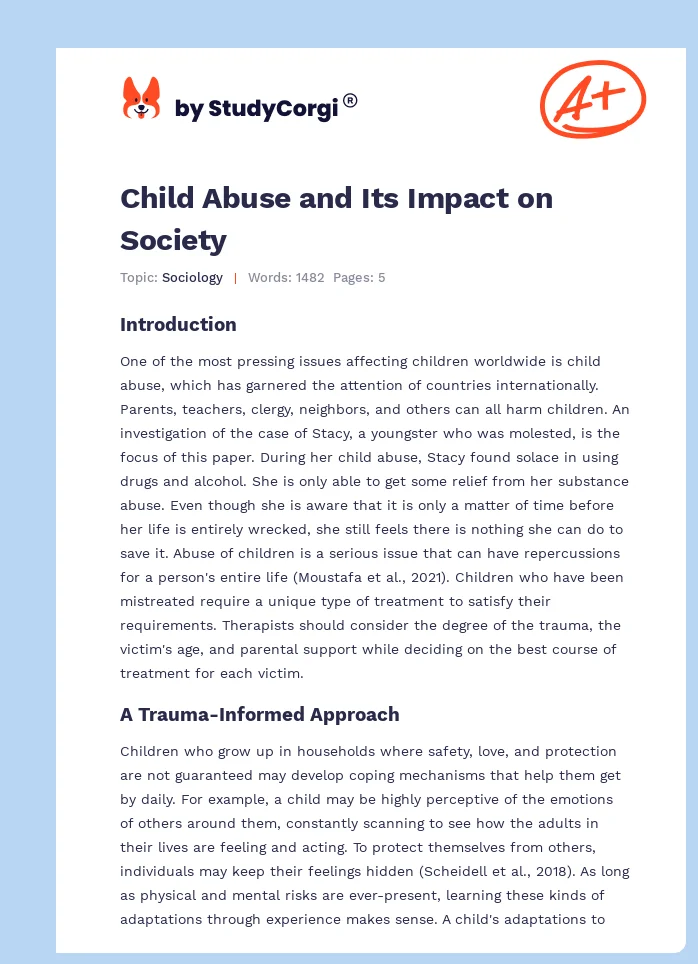 Child Abuse and Its Impact on Society. Page 1