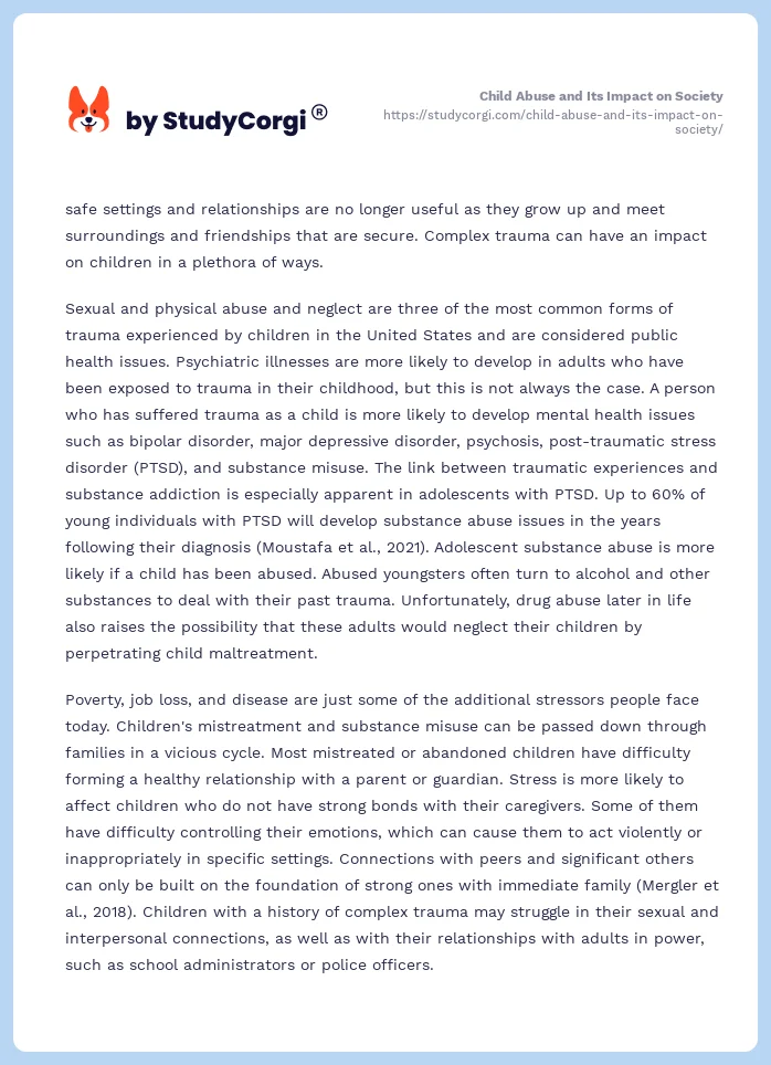 Child Abuse and Its Impact on Society. Page 2