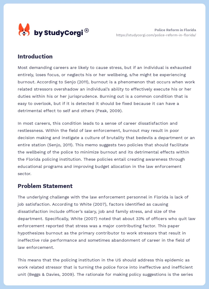 Police Reform in Florida. Page 2