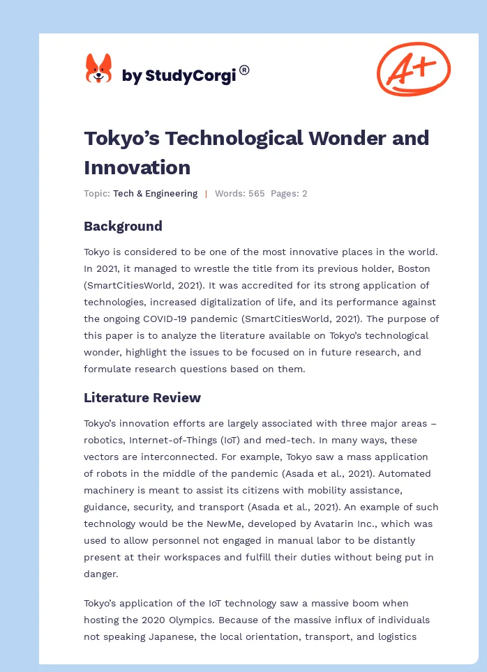 Tokyo’s Technological Wonder and Innovation. Page 1