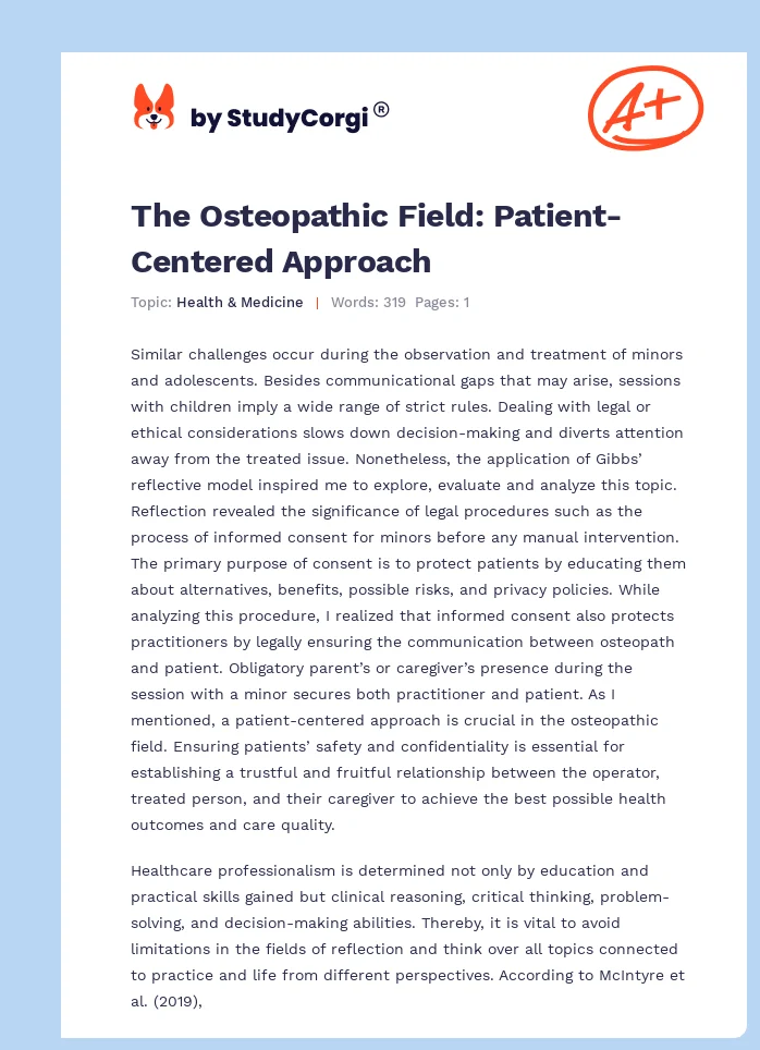 The Osteopathic Field: Patient-Centered Approach. Page 1