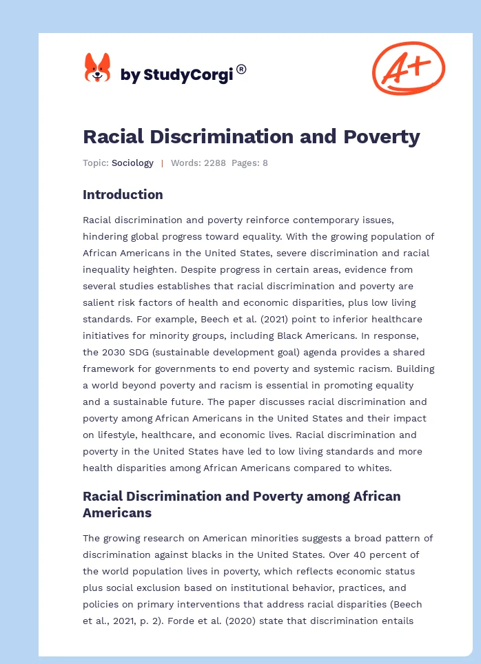 Racial Discrimination and Poverty. Page 1