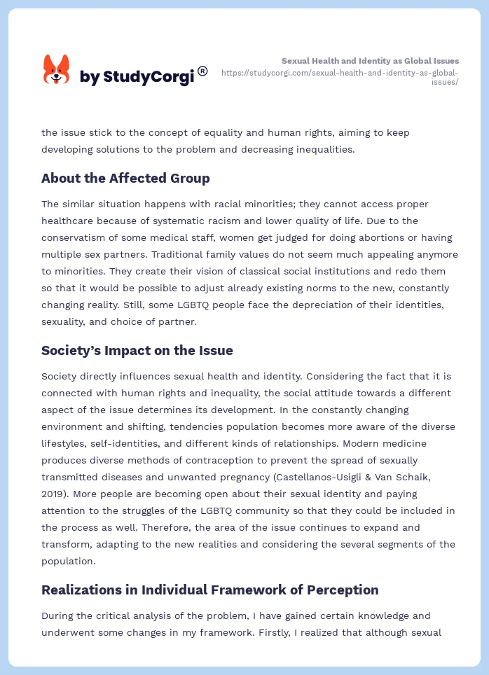 Sexual Health and Identity as Global Issues. Page 2