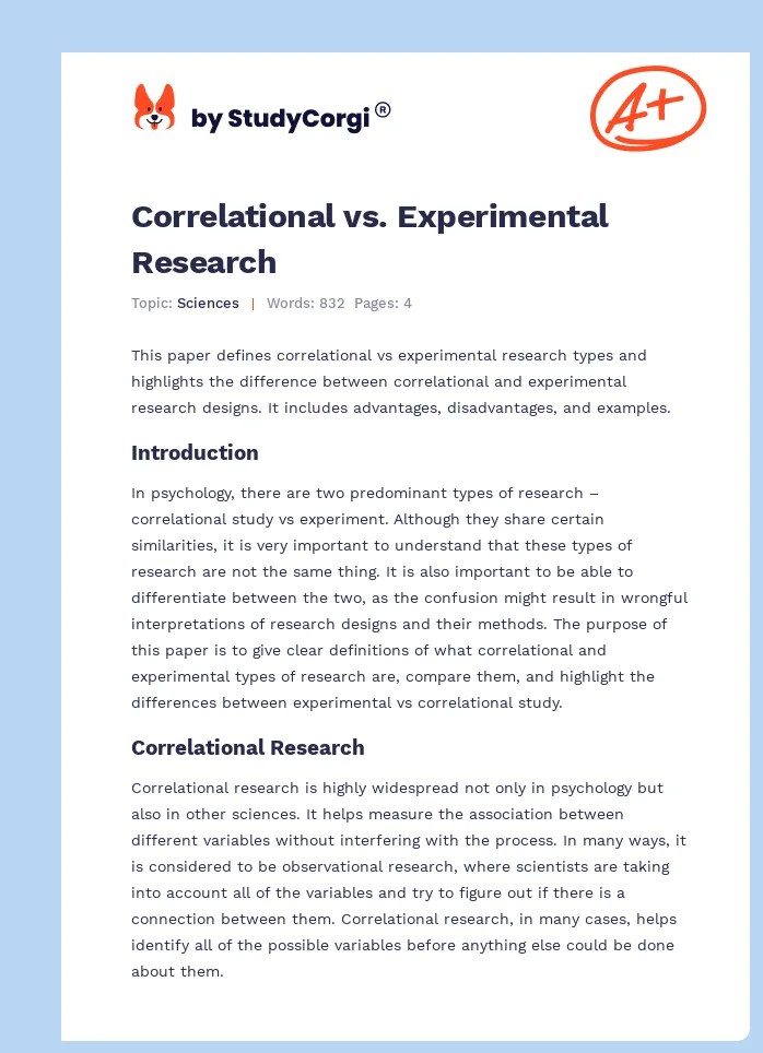 Correlational vs. Experimental Research. Page 1