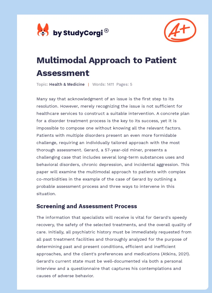 Multimodal Approach to Patient Assessment. Page 1