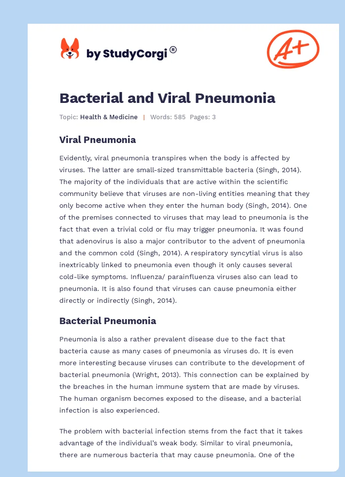 Bacterial and Viral Pneumonia. Page 1