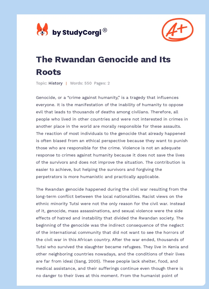 The Rwandan Genocide and Its Roots. Page 1