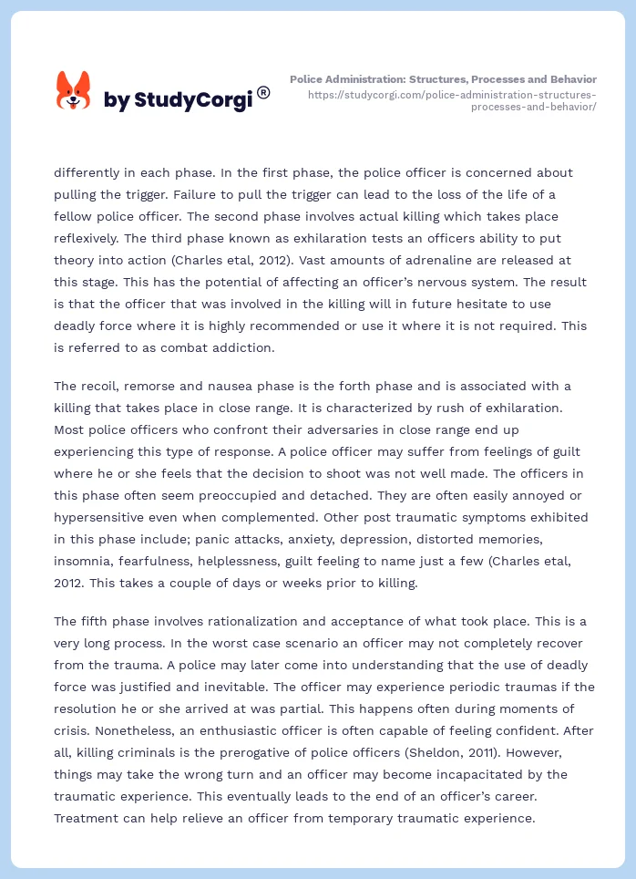 Police Administration: Structures, Processes and Behavior. Page 2