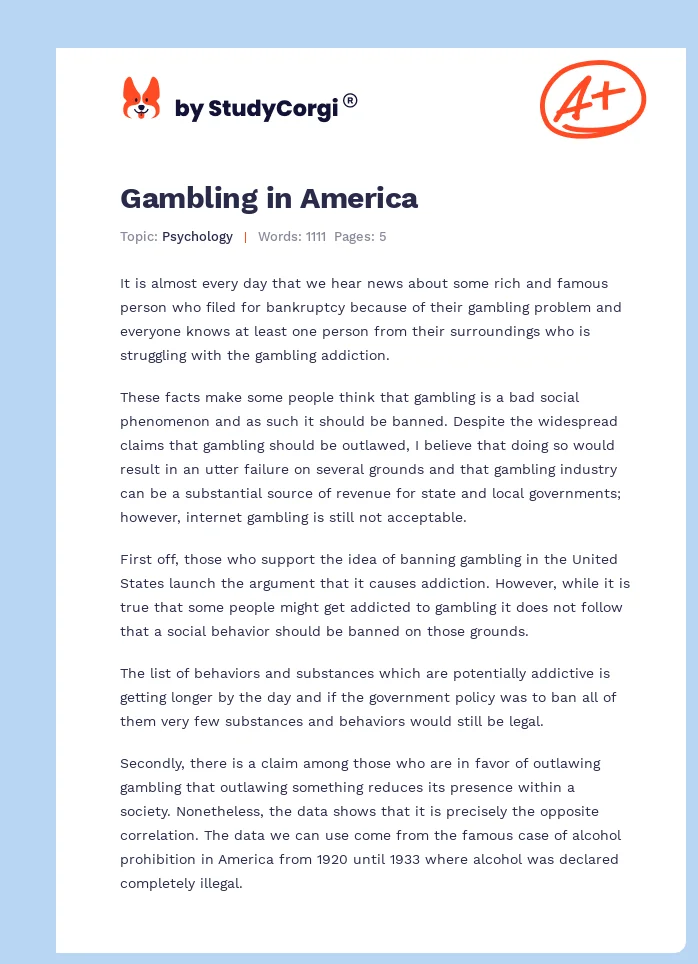 Gambling in America. Page 1