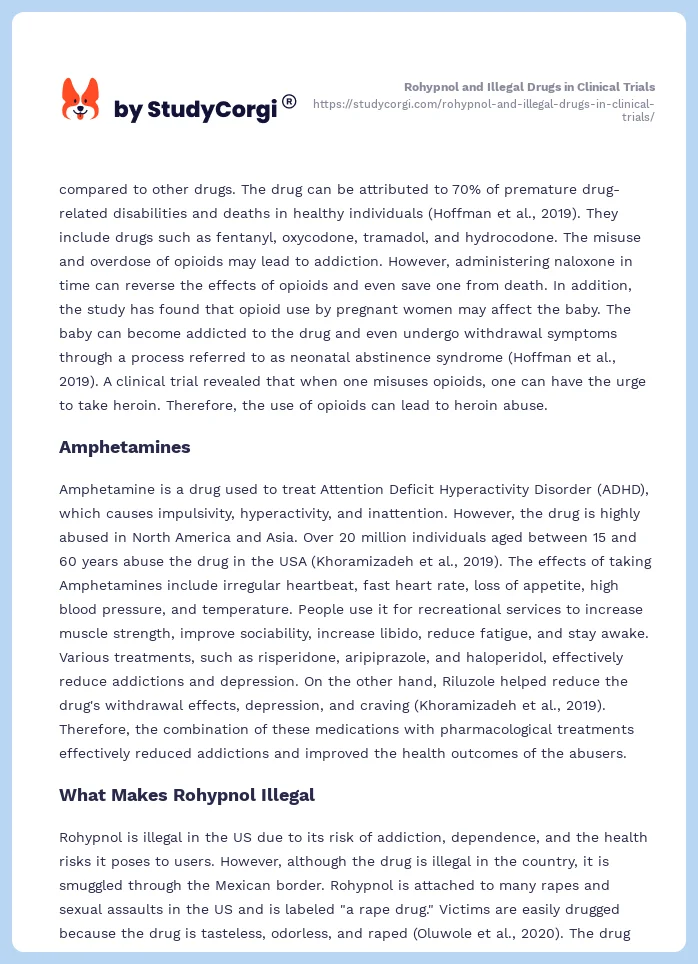 Rohypnol and Illegal Drugs in Clinical Trials. Page 2