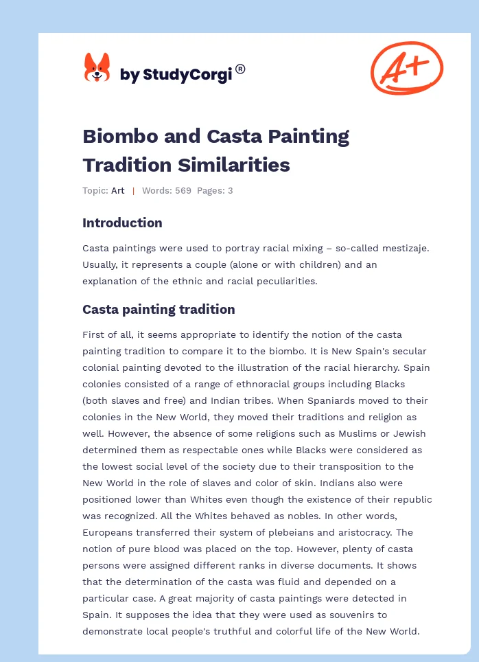 Biombo and Casta Painting Tradition Similarities. Page 1