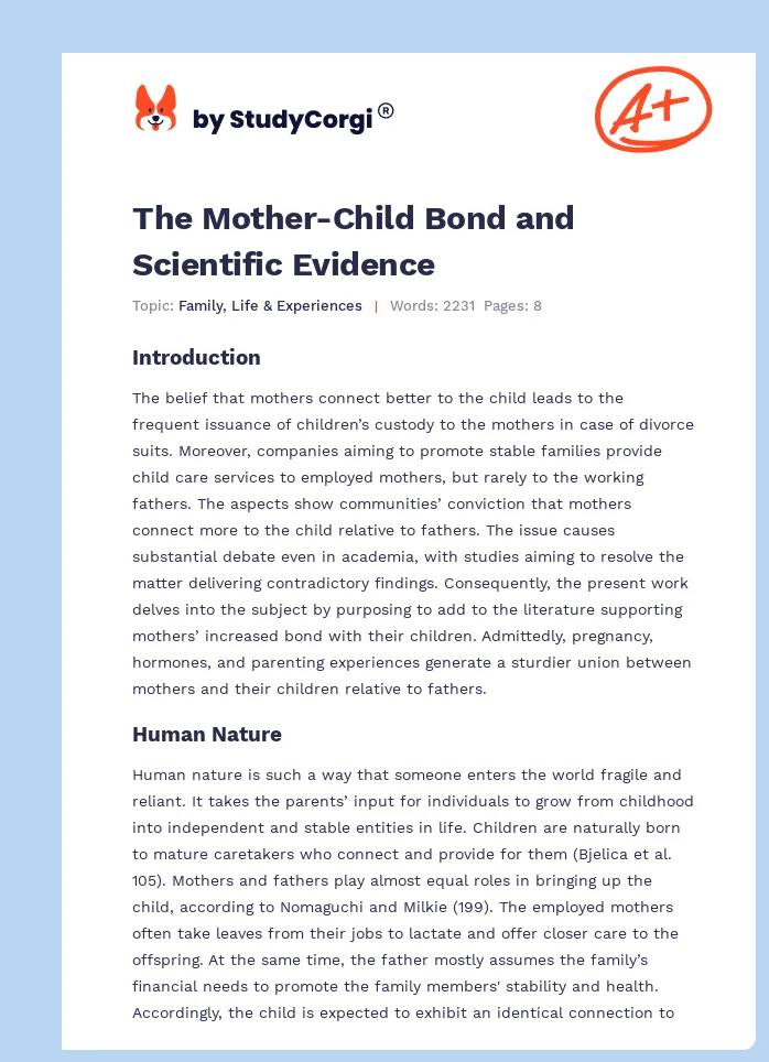 The Mother-Child Bond and Scientific Evidence. Page 1