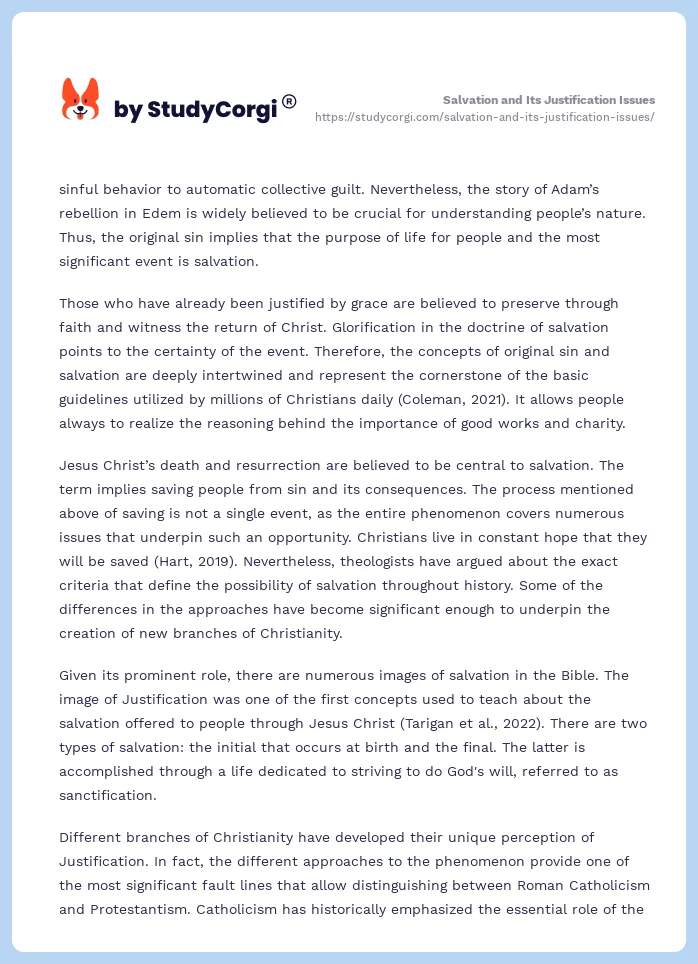 Salvation and Its Justification Issues. Page 2