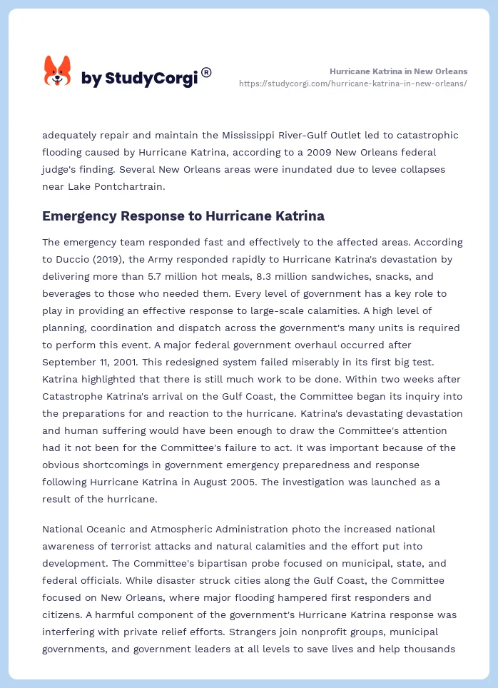 hurricane katrina essay introduction