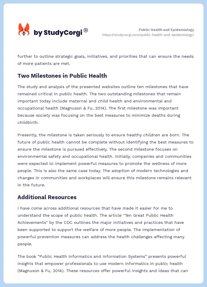 Public Health and Epidemiology. Page 2