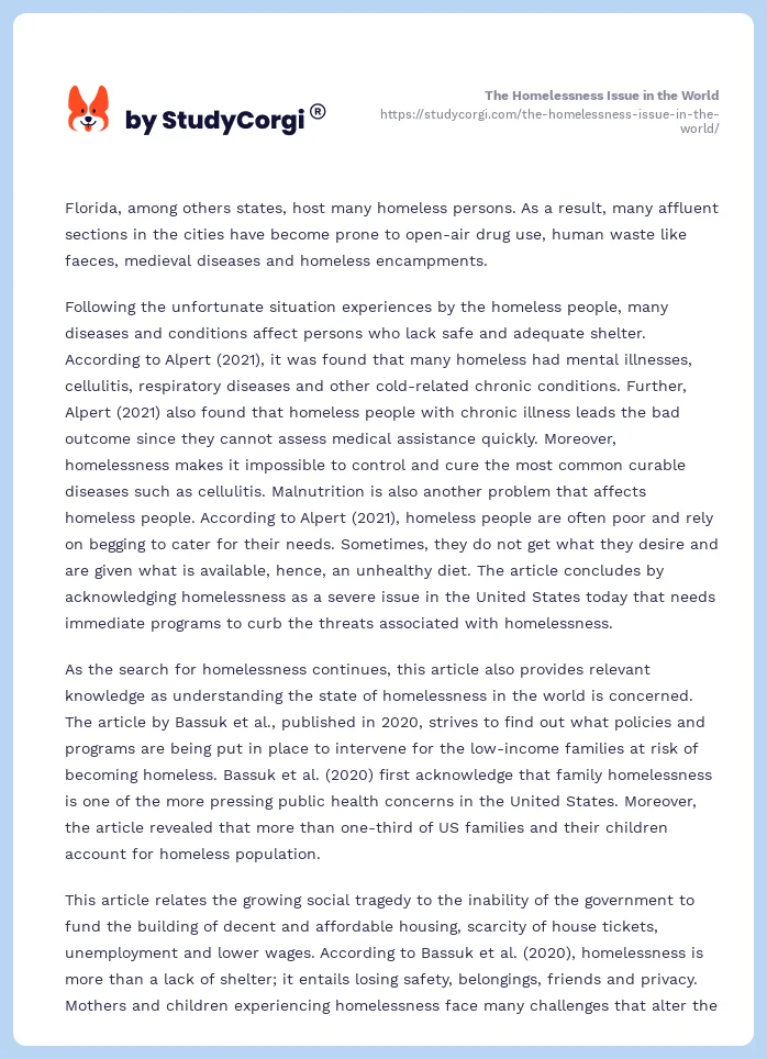 The Homelessness Issue in the World. Page 2