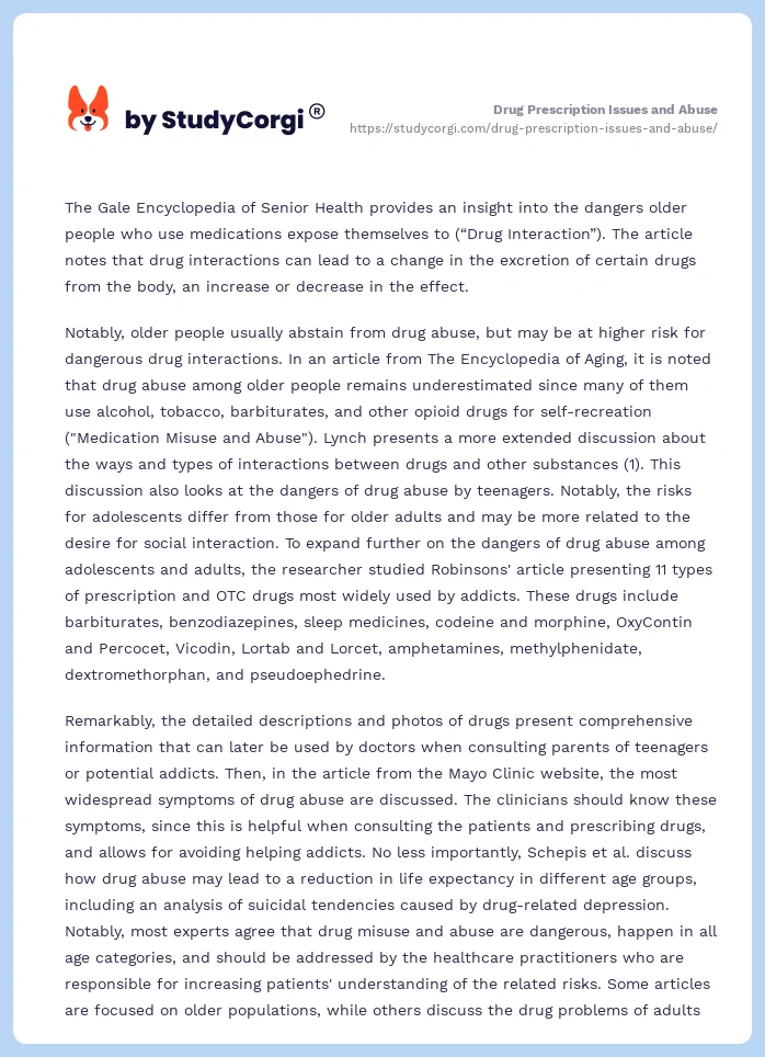 Drug Prescription Issues and Abuse. Page 2
