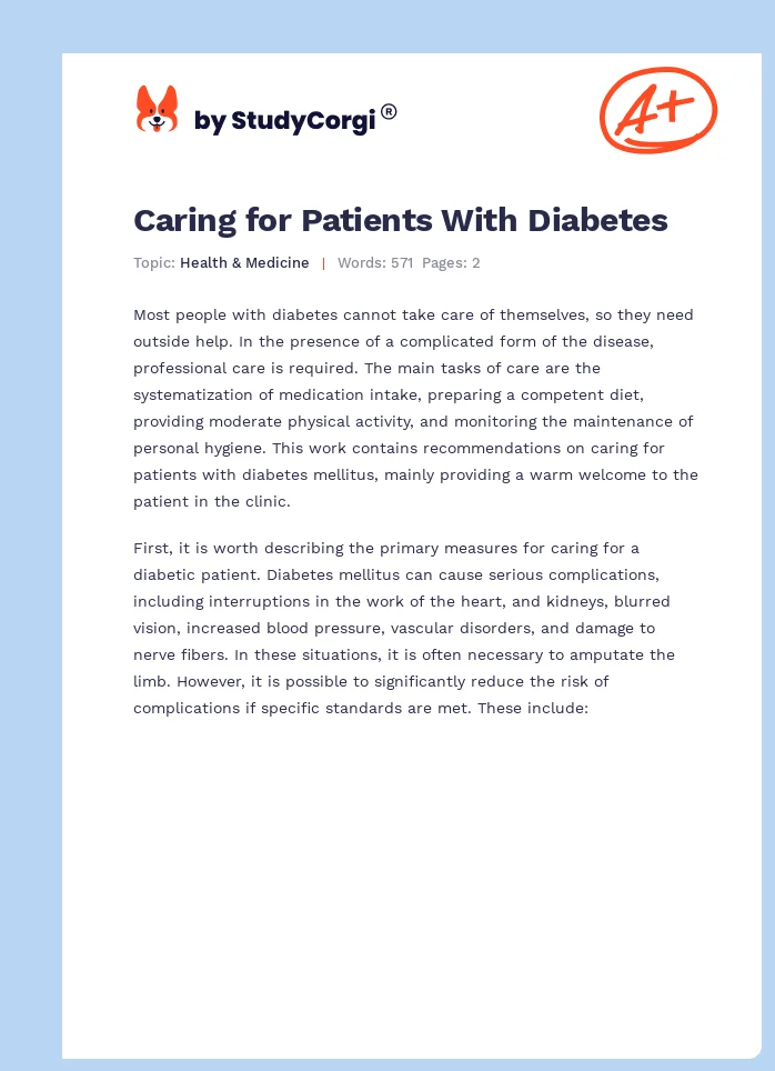 Caring for Patients With Diabetes. Page 1