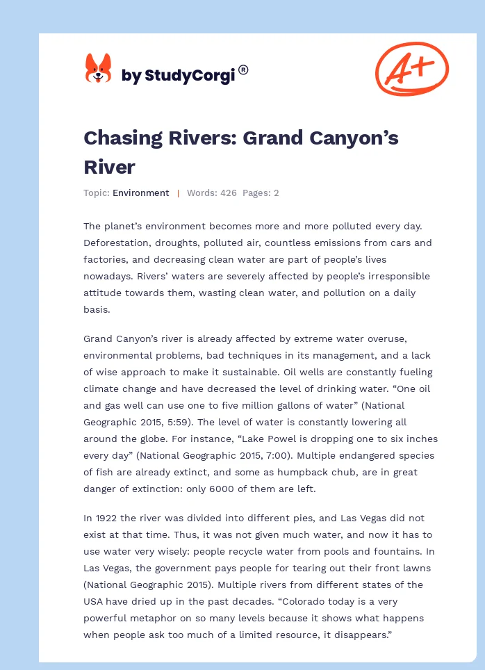 Chasing Rivers: Grand Canyon’s River. Page 1