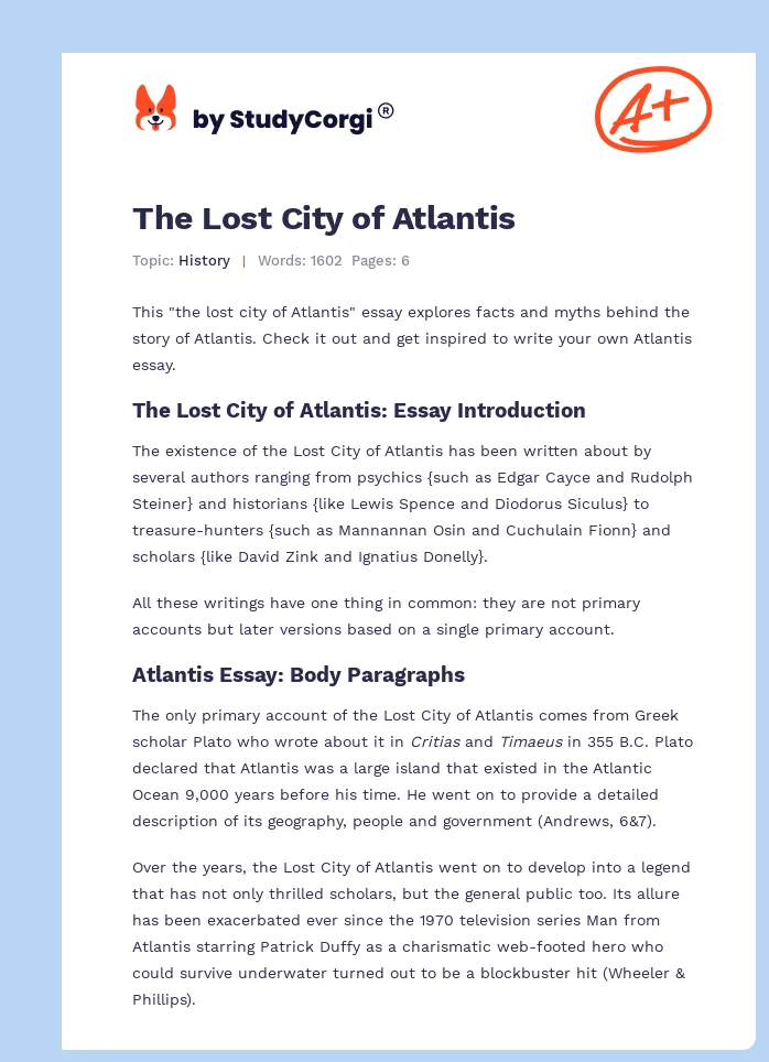 The Lost City of Atlantis. Page 1