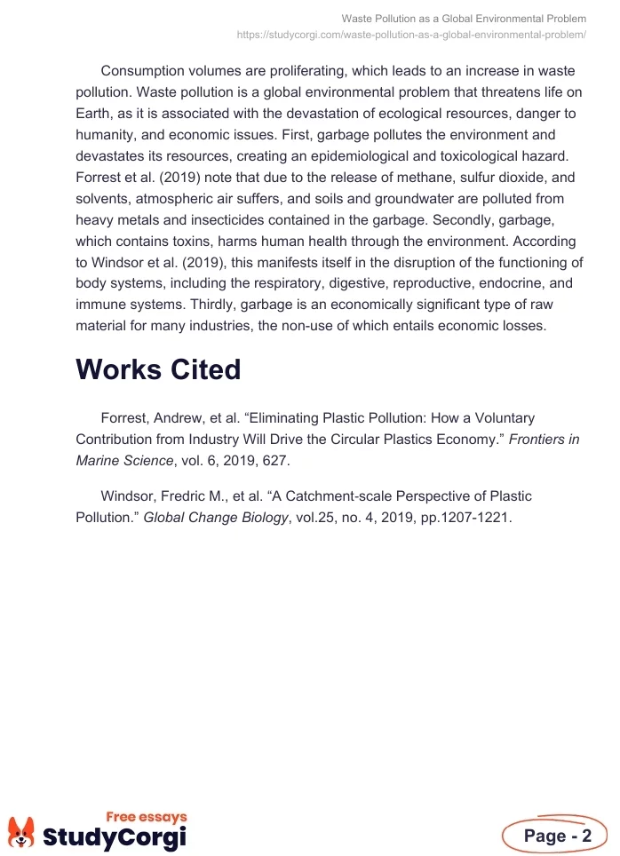 Waste Pollution as a Global Environmental Problem. Page 2