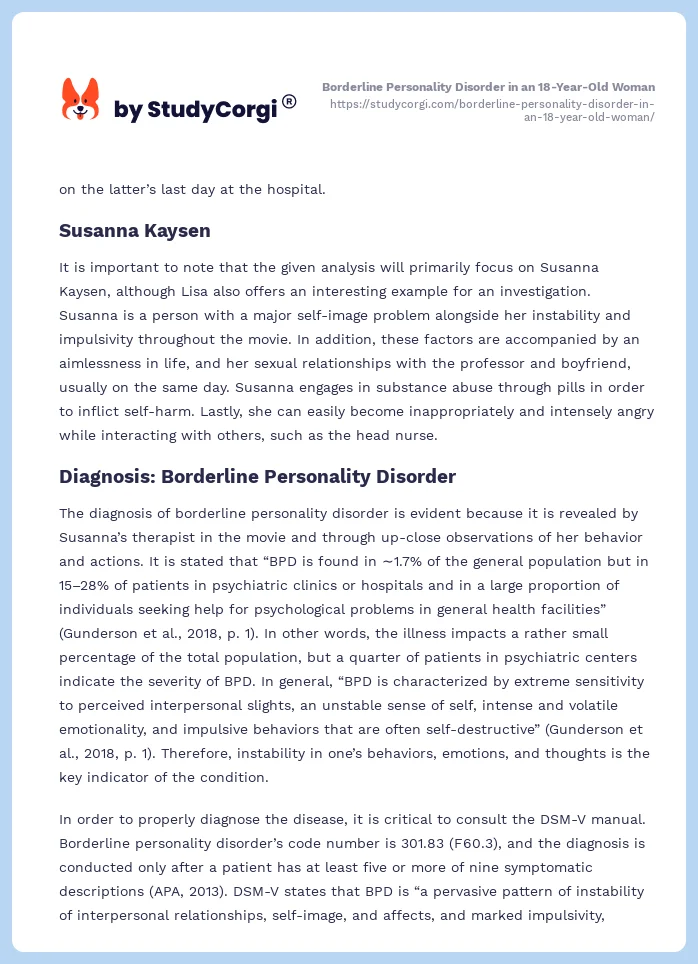 Borderline Personality Disorder in an 18-Year-Old Woman. Page 2
