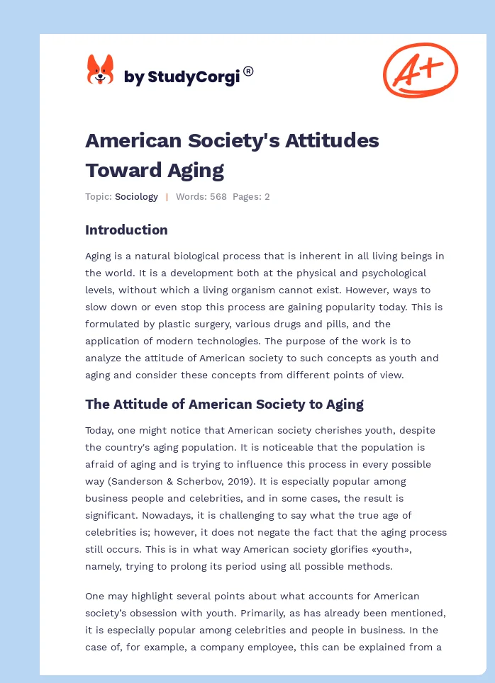American Society's Attitudes Toward Aging. Page 1
