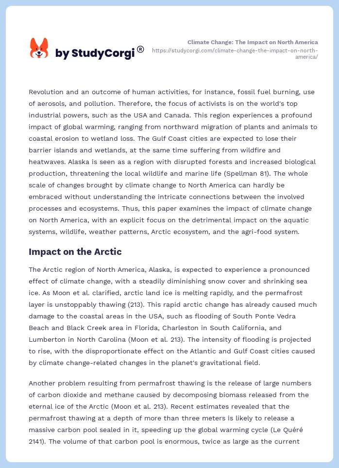 Climate Change: The Impact on North America. Page 2