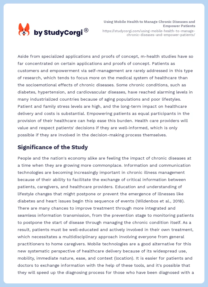 Using Mobile Health to Manage Chronic Diseases and Empower Patients. Page 2